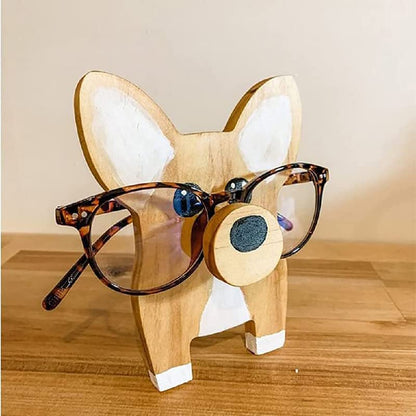 Wooden Spectacle Eye Glasses Holder, Cute Creative Animal Glasses Holder, Cute Handmade Wood Carved Animal Eyeglass Holder Display Stand, Christmas