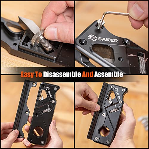 Saker Chamfer Plane-Woodworking Edge Corner Flattening Tool with Auxiliary Locator,Hand Chamfering Planer Suitable for Quick Edge Trimming of Wood Saker