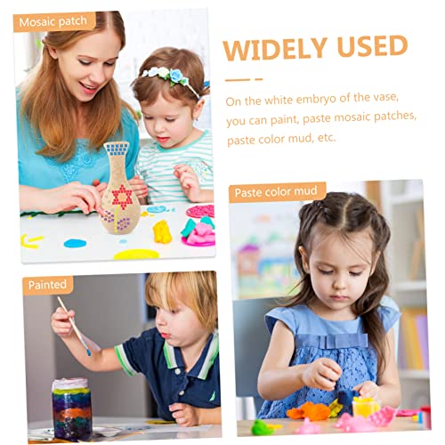 Operitacx 1 Set DIY Vase Unfinished Wood Vase Paintable Vase Tall Ceramic Vases Christmas Craft Supplies Flower Vase Mosaic Flower Holder Vase Tall Operitacx