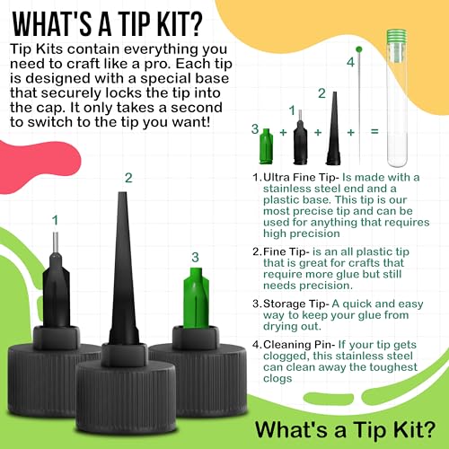 Bearly Art Precision Craft Glue - The Original - 4fl oz - Tip Kit Included - Dries Clear - Metal Tip - Wrinkle Resistant - Flexible and Crack Bearly Art