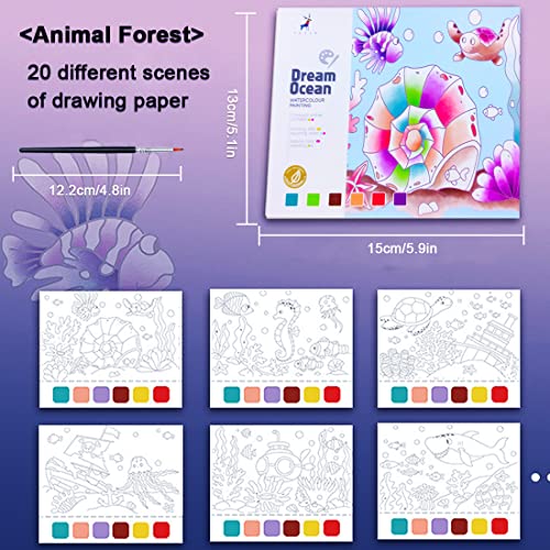 Water Coloring Books for Kids Ages 4-8,Pocket Watercolor Painting
