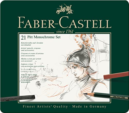 Faber-Castel 21 Piece Pitt Monochrome Tin Set Faber-Castell