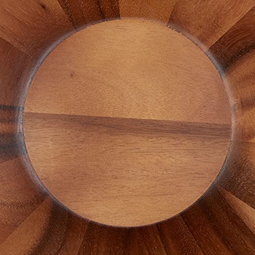 Lipper International Acacia Round Flair Serving Bowl for Fruits or Salads, Large, 12" Diameter x 4.5" Height, Single Bowl Lipper International