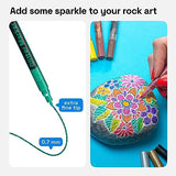 Glitter Paint Pens for Rock Painting, Stone, Ceramic, Glass, Wood, Fabric, Scrapbooking, DIY Craft Making, Art Supplies, Card Making, Coloring. Set ARTISTRO