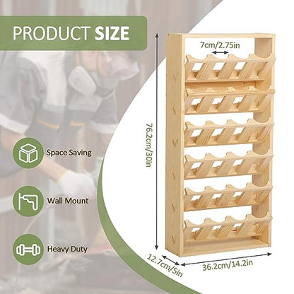 jxgzyy 6 Tier 24 Can Spray Paint or Lube Can Wall Mount Storage Holder Rack Lube Holder Organization Storage Rack Wood Shelf Case Organizer, 14.2" L - WoodArtSupply