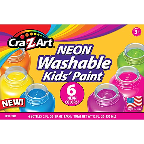 Cra-Z-Art Washable Neon Paint, 6 Count