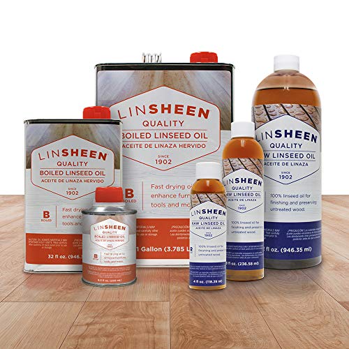 LinSheen Boiled Linseed Oil – Fast Drying Flaxseed Wood Treatment to Rejuvenate and Restore Outdoor and Indoor Wood Furniture, Floors and Sports - WoodArtSupply