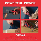 POPULO 12V Cordless Rotary Tool Kit, 5 Variable Speeds, Max Load Speed up to 32000RPM, Powerful Engraver, Sander, Polisher, 114 Easy Change populo
