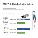 EZARC Reciprocating Saw Blade Bi-Metal Cobalt Sabre Saw Blades for Heavy Metal Cutting 6-Inch 14TPI R626PM+ (5-Pack) EZARC