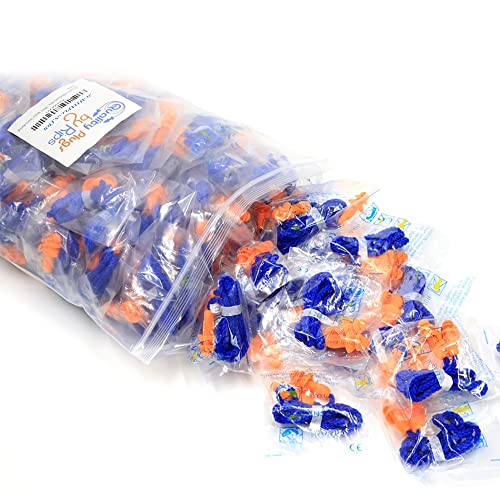 Quality Reusable Earplugs 100 Pair - 25dB Corded Silicone Ear Plugs for Shooting Noise Reduction Construction Work - Motorcycle Ear Plugs with String Quality Plugs by Rips