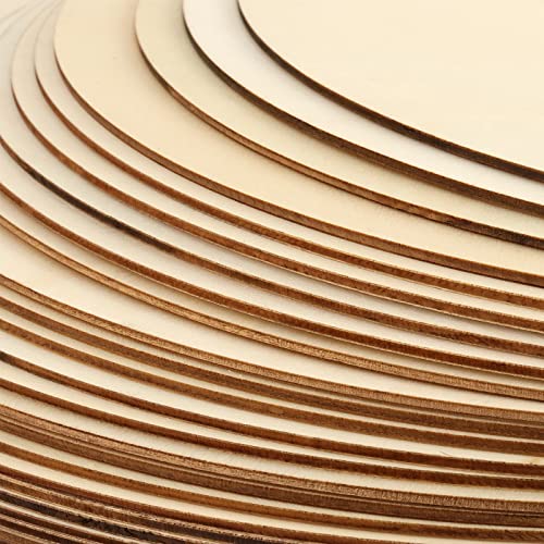 Round Wood Circles, SEHOI 24 PCS 15 Inch Wood Slices, Unfinished Blank Wooden Rounds Slice Wooden Cutouts for Crafts, Door Hanger, Wall Art, DIY and SEHOI