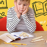 Whaline 50Pcs Back to School DIY Craft Cutout Wooden Pencil Shaped Hanging Ornaments with Hemp Rope for First Day of School Classroom Party Whaline