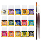 Pebeo Porcelaine 150 China Paint Set Each Package Discovery 15 Various 45 ml Paint Bottle 1.5 fl oz 2 Pieces Pebeo Taklon Synthetic Bristle Brush ZMR