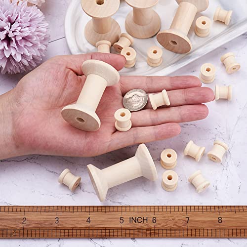 250pcs Wooden Empty Thread Spools Unfinished Wood Cylinder Wire Weaving Bobbins for Arts Crafts Cord Roll Sewing Stitch Embroidery Floss Thread - WoodArtSupply