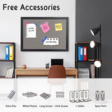 Bulletin Board 36 x 48 Inch, 100% Wood Framed Canvas Cork Board with Grey Fabric, Wall Mounted Notice Board for Home Office School gideal