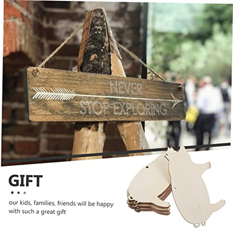 NOLITOY 10pcs Handmade Gifts Wood Tags Wooden Tags Craft Wood Pig Shape Wood Tags Deer Out Shape Blank Pig Wooden Cutout Label Tags Paper Cut Small NOLITOY