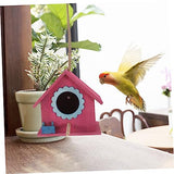 Kisangel Wooden Bird House Bird Nest Craft Bird House Unfinished Birdhouses Mini Bird Wood Bird Cage House Wooden Bird Nest Hanging Bird House Wood Kisangel
