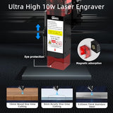 QQCASE 10W Laser Engraver,Higher Accuracy Laser Cutter and Engraver Machine,Laser Engraving Machine 60W Machine Output Power,Laser Engraver for Wood QQCASE