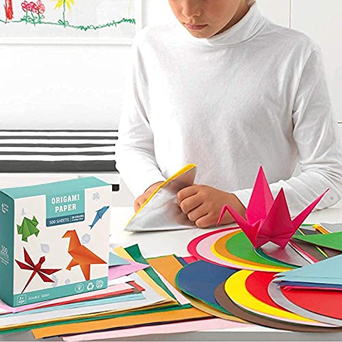 Origami Paper Double Sided Color - 200 Sheets - 20 Colors - 6 Inch Square Easy Fold Paper for Beginner BUBU