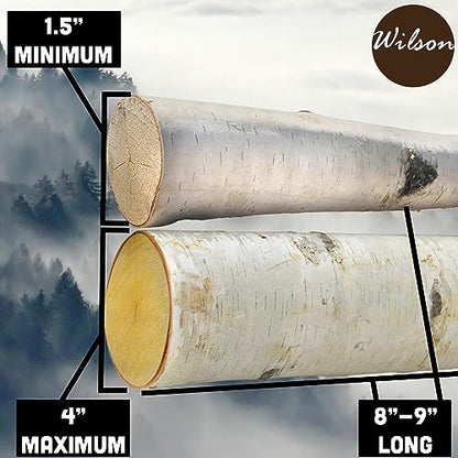 Wilson 8"-9" Decorative White Birch Fill-A-Space Logs, Natural Home Décor - 1.5"-4" Dia. (1 Sq. Ft) - WoodArtSupply