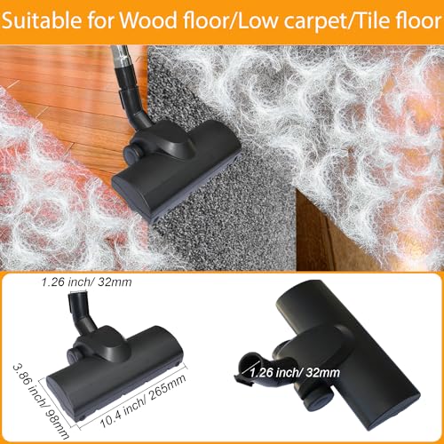 for Shop Vac Turbo Brush Head 1.25" Plus 2 1/2 Inch Vacuum Hose Adapter Compatible with Shop Vac - Vacuum Attachment for Pet Hair Removal (for VACEXT