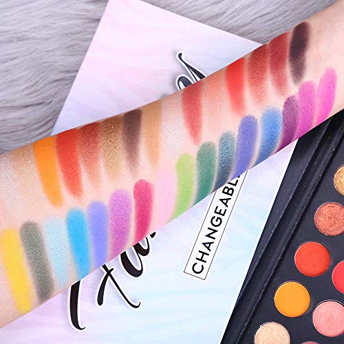 Highly Pigmented Eye Makeup Palette, Matte Shimmer Metallic Eyeshadow Pallet Long Lasting Blendable Natural Colors Make Up Eye Shadows Cosmetics Gift Prism Makeup