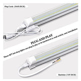 Gugsey 8Ft LED Shop Light Fixture - 100W 15500LM T8 Shop Lights for Garage, 6000K 8 Foot Daylight V Shape Linkable Garage Lights, High Output Clear Gugsey