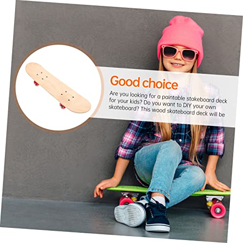 Happyyami 1pc Hand Drawn Skateboard Wood Skateboard Painting Skateboard Whale Cutout Unfinished Skateboard Deck Kids Toy DIY Skate Deck Children's Happyyami