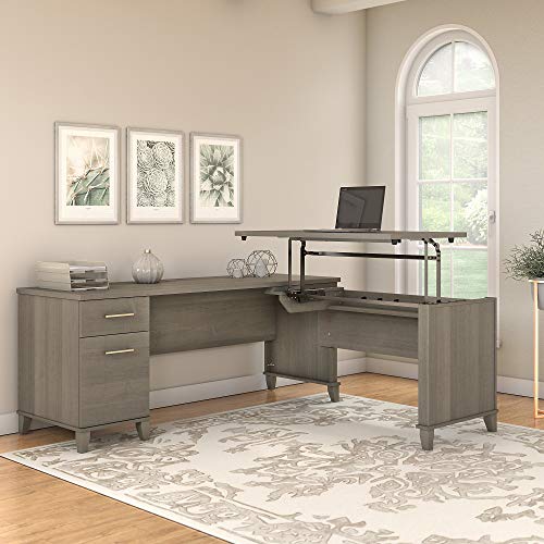 Bush Furniture Somerset 72W 3 Position Sit to Stand L Shaped Desk Bush Business Furniture