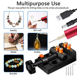 Electric Resin Drill Set,Pin Vise for Resin Molds Jewelry Casting, YASPIT Anti-Skid Drill Press Vise, 210 PCS Keychain making Supplies, Precision YASPIT