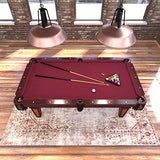 Fat Cat by GLD PRODUCTS Reno 7.5â€™ Pool Table with Dark Cherry Finish and Wine Colored Cloth, Accuslate Billiard Surface for Consistent Straight Fat Cat by GLD Products