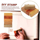 VILLCASE 5pcs Carved Wood Unfinished Wood Whittling Blocks Wood Square Block Wood Working Whittling Kit Floral Wooden Wood Carving Kits Decorating VILLCASE