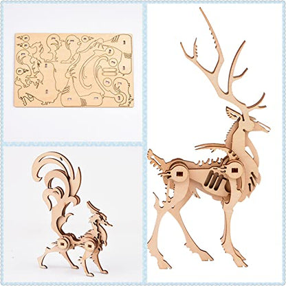 3D Wooden Puzzles Animal Model - Collectibles Wooden Model Kits for Adults Desk Display Gift for Boys/Girls(5 pcs) (Animal Model) - WoodArtSupply