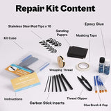 Fishing Rod Repair Kit Complete,All-in-one Supplies with Glue for Broken Fishing Pole and Tip Repair with Carbon Fiber Sticks, Rod Tips, Rod Building OJYDOIIIY