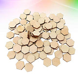 Healifty 200pc Blank Square Wood Plaque Hand Decor Unfinished Wooden Slices Wooden Cutouts for Painting Honeycomb Wood Cutout Wood Hexagon Gift Healifty