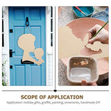 SEWACC Mother's Day Wood Chips African Woman Face Cutouts DIY Wooden Template House Ornaments Silhouette Wreath Template Black Man Gifts Unfinished SEWACC