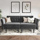 Maricome Unfinished Furniture Legs 8 inches Set of 4 Replacement Legs for Sofa Couch Cabinet Chair Solid Round Turned Screw in Maricome