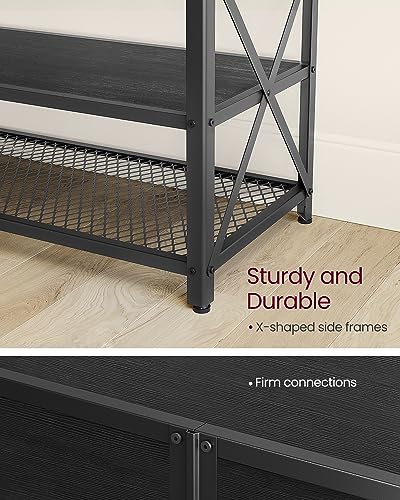 VASAGLE TV Stand, TV Console for TVs Up to 70 Inches, TV Table, 63 Inches Width, TV Cabinet with Storage Shelves, Steel Frame, for Living Room, VASAGLE