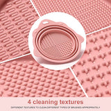 Foldable Silicone Makeup Brush Cleaner Bowl - Etercycle Portable Cleaning Tool for Brushes, Powder Puffs, and Sponges (Pink) Etercycle