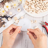 PandaHall 250~300pcs Assorted Natural Wooden Bead, Round/Cube/Polygon/Rondelle/Oval/Column Spacer Beads Unfinished Wood Loose Beads for Bracelet PH PandaHall