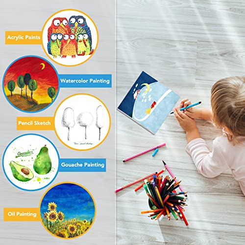 ESRICH Mini Canvases for Painting, 5x5In Canvas in Bulk 18Pack, 2/5In Profile Small Square Canvas, Blank Canvases are Great for School Projects and ESRICH