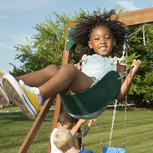 Swing-N-Slide WS 8348 Tioga Fort Swing Set, Wood - WoodArtSupply