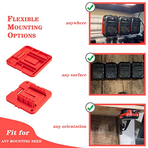 5 Pack Battery Holder for Craftsman 20V Battery Mounts Dock Holder Fit for CMCB204 CMCB202 CMCB201 CMCS500B(w/10 Screws, No Battery) Crivnhar