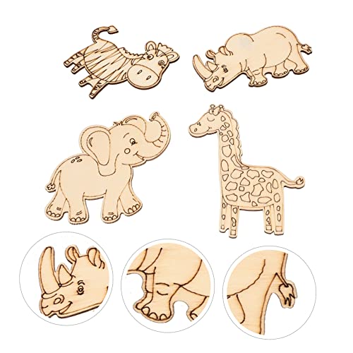 SEWACC 40pcs Paint Wooden Unfinished Embellishment Decoration Home Decor Wood Hanging Animal Shaped Confetti Slice Cutouts Accessories Shapes Forest SEWACC