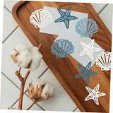 HONMEET 48Pcs Wooden Decorations Nursery Room Decoration Summer Party Favor Mini Beach Hanging Ornament Unfinished Wood Nautical Mediterranean Decor HONMEET