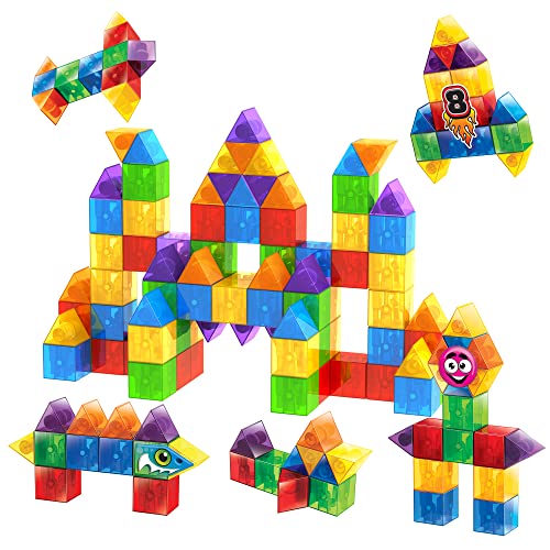 Cra-Z-Art Magrific 3D Magnetic Blocks 28 Piece Set - Colorful Magnet Building Tiles with 3D Blocks, Vehicle Wheels - STEM Skills Cra-Z-Art