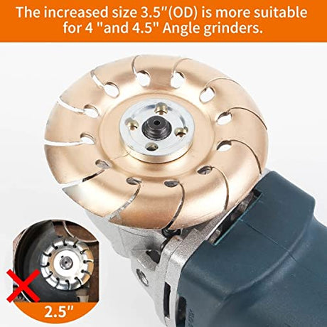 Pomsare Angle Grinder Wood Carving Disc Grinding Wheel, Attachments Wood Cutting Wheel Shaping Disc, Wood Shaper for Angle Grinder 4 1/2 inch with Pomsare