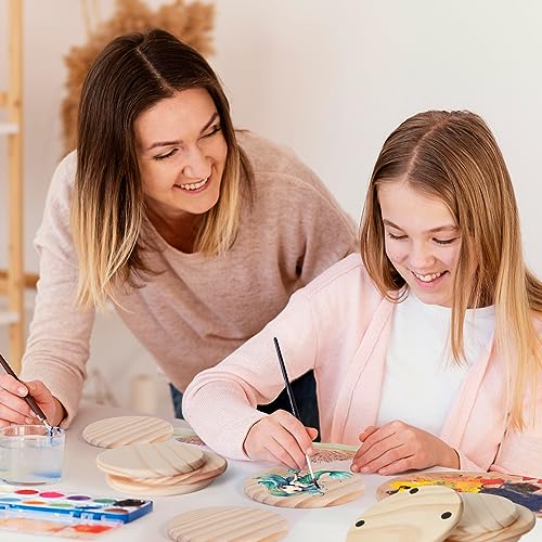 12 Pack Unfinished Wood Coasters, GOH DODD 5 Inch Wooden Coasters Crafts Blanks for DIY Drawing Painting Laser Engraving Wood Burning, Round GOH DODD