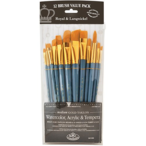 Royal Brush Manufacturing Royal and Langnickel Zip N' Close 12-Piece Brush Set in Vinyl Pouch - WoodArtSupply