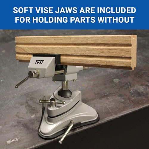 Yost Tools Yost V-275 Portable Vacuum Base Vise, Pivots Multi-Angle, 2.75” Jaw Width, (1 Pack), Silver Yost Vises